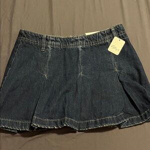 Free People Dark Blue Denim Mini Skirt